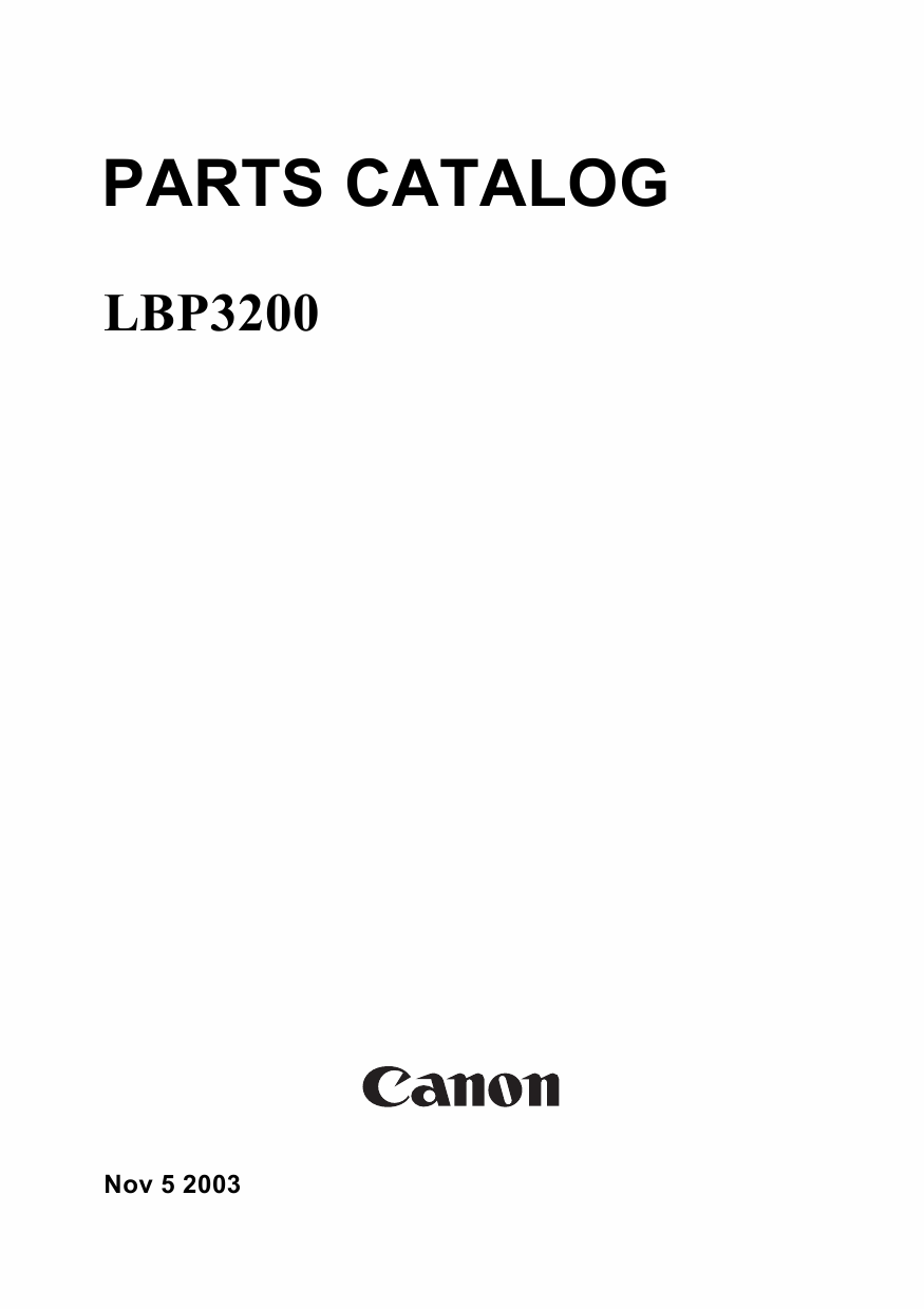 Canon imageCLASS LBP-3200 Parts Catalog Manual-1